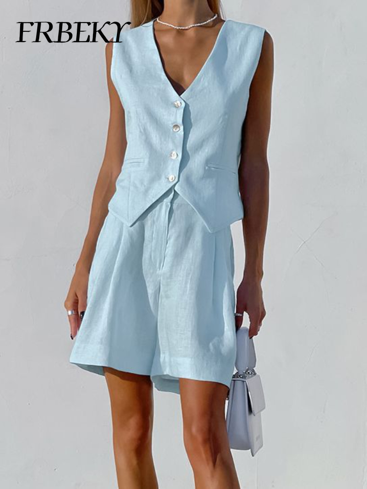 New Cotton Linen Vest Short Se - Sleeveless Undershirt avis et prix