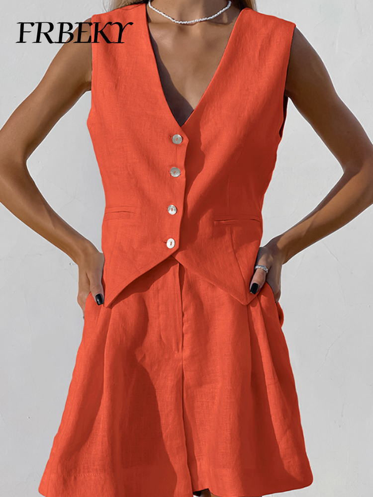 New Cotton Linen Vest Short Se - Sleeveless Undershirt avis et prix