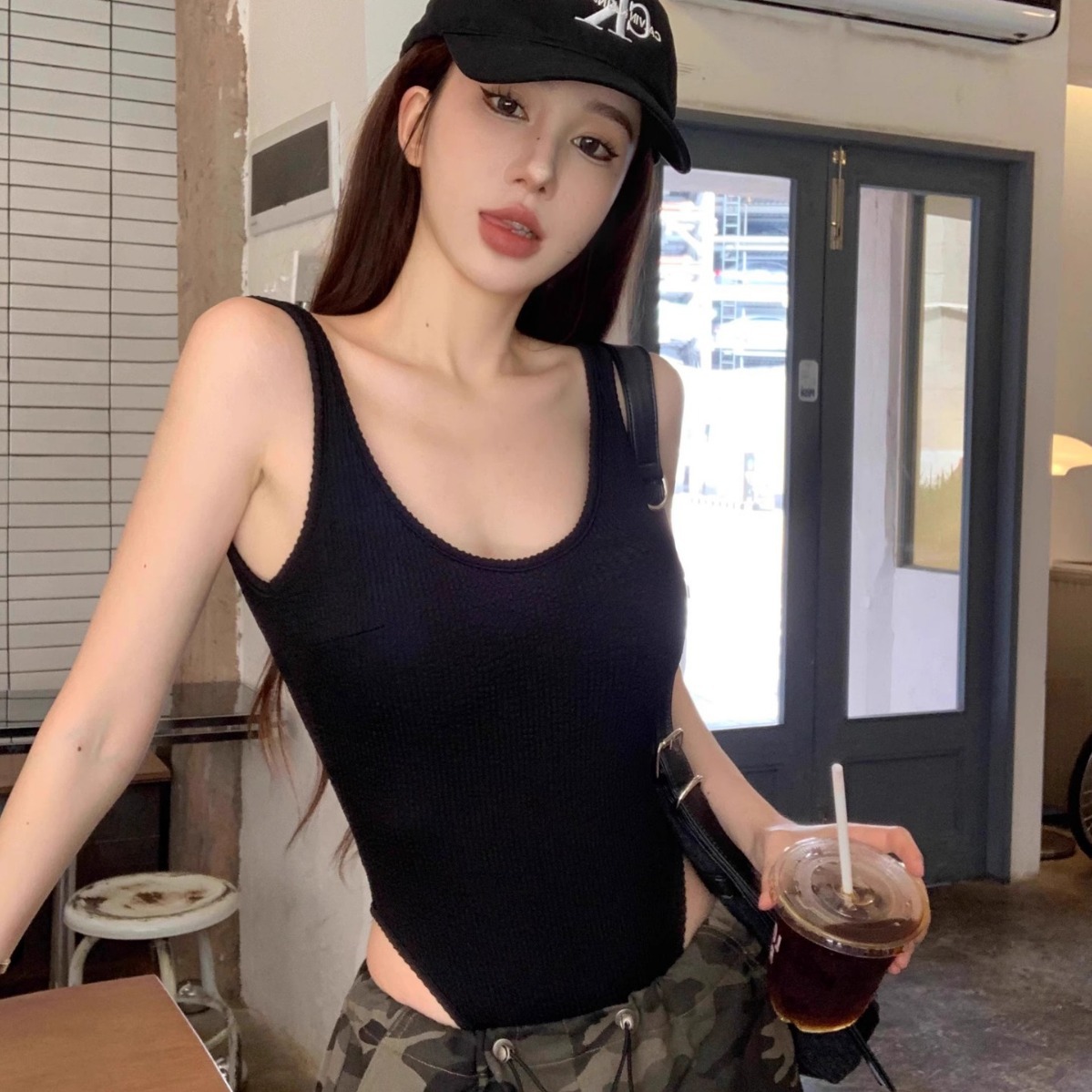 Black Strappy Bodysuit Sexy Ba - Suspender Tank Top avis et prix