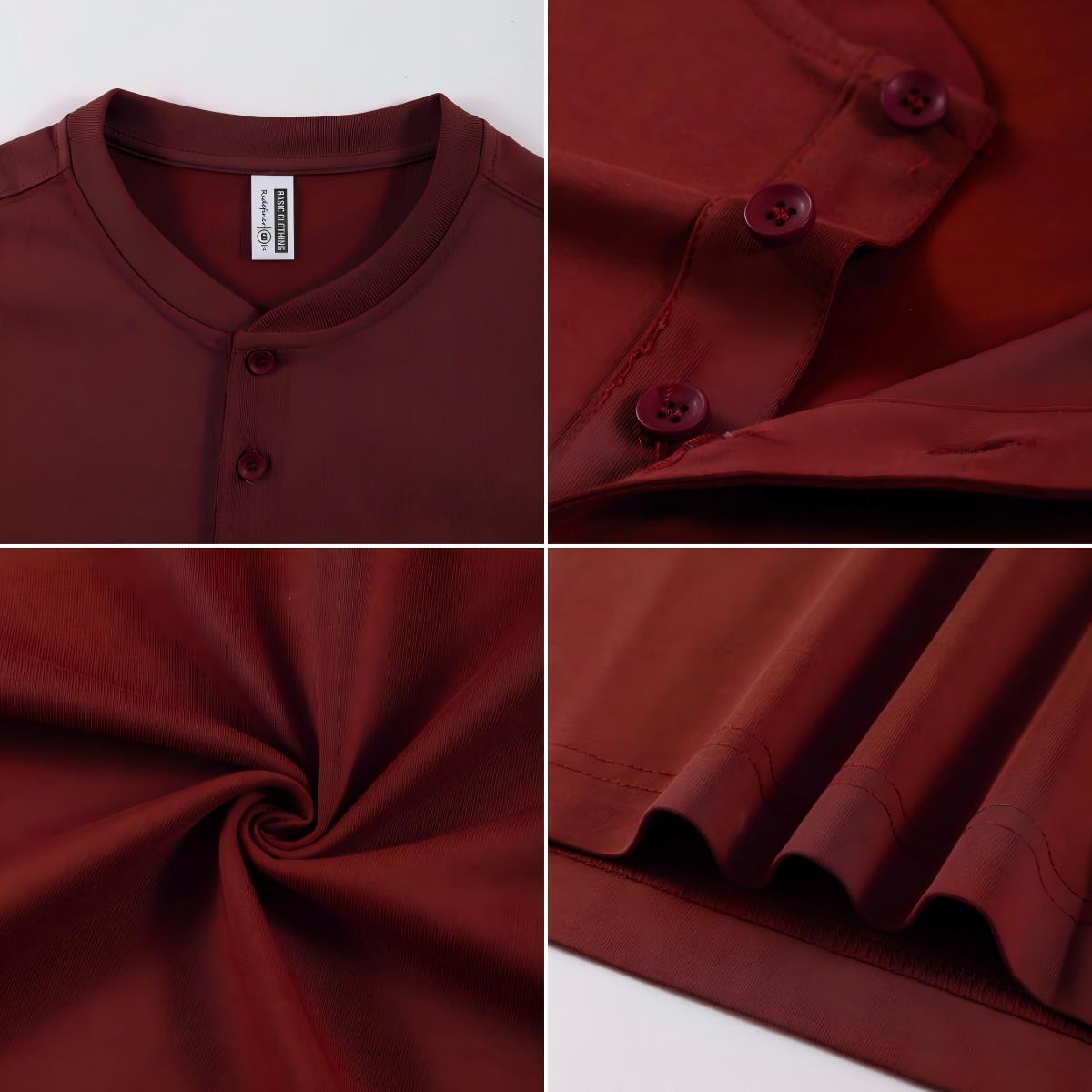 2026 NEW Solid Cotton Henley S - Undershirt Crew Neck avis et prix