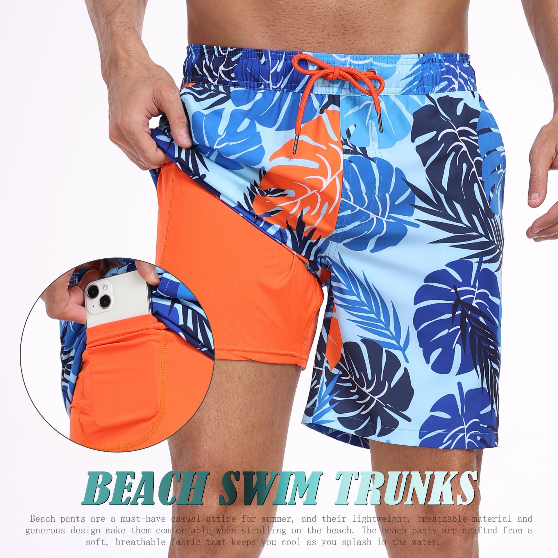 Mens Shark Pattern 2 in 1 Boar - Long Leg Trunk Men avis et prix