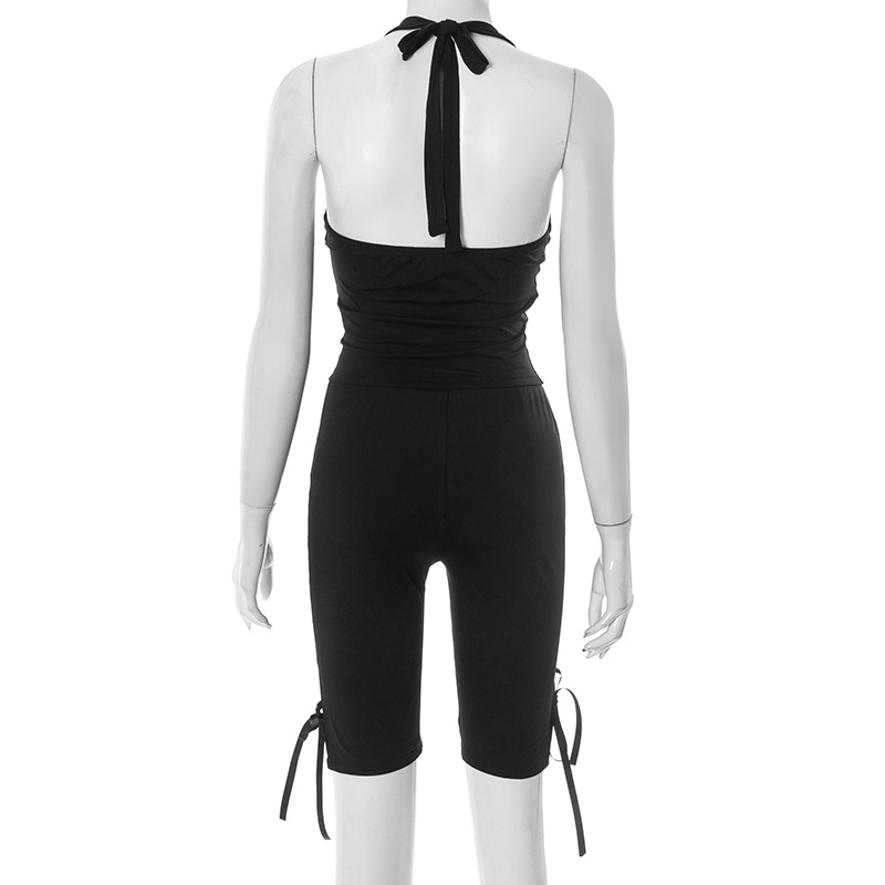 Women Solid 2 Piece Set Summer - Suspender Tank Top avis et prix