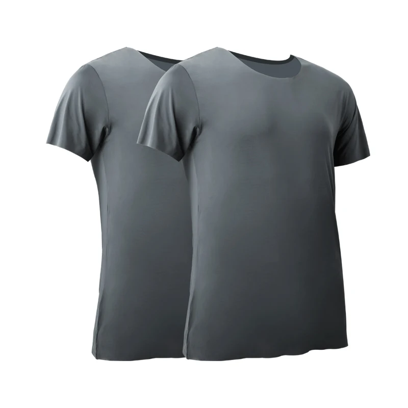 2PCS Men's Summer Ice Silk Sea - Undershirt Crew Neck avis et prix