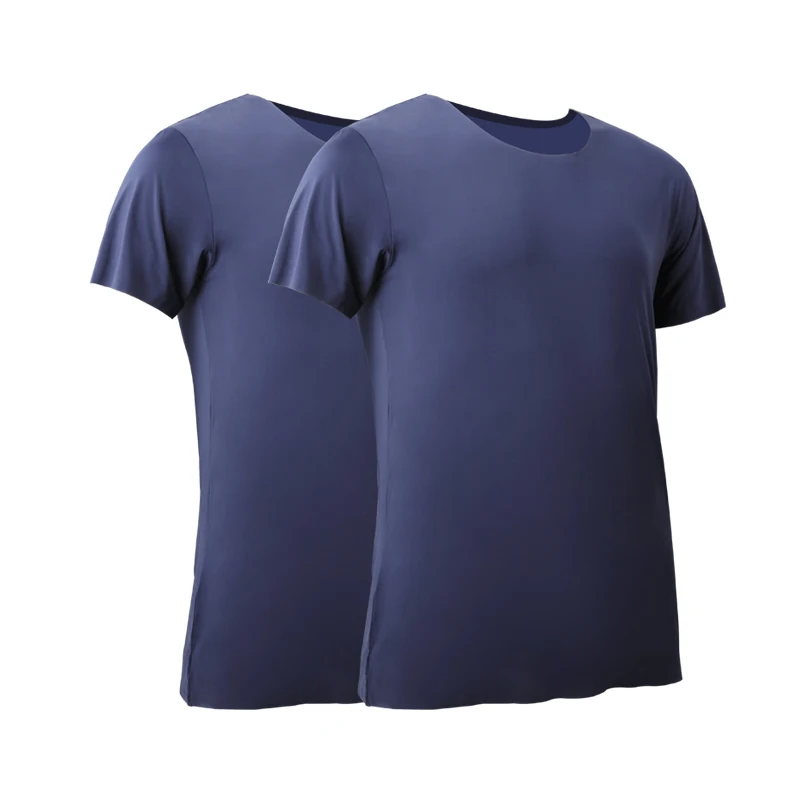 2PCS Men's Summer Ice Silk Sea - Undershirt Crew Neck avis et prix