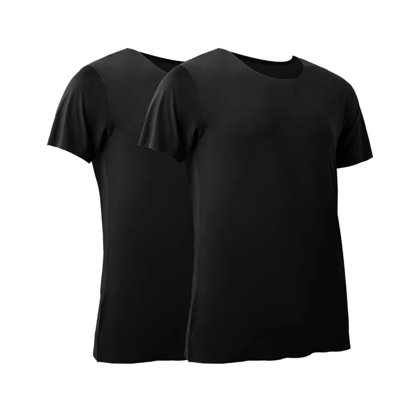 2PCS Men's Summer Ice Silk Sea - Undershirt Crew Neck avis et prix