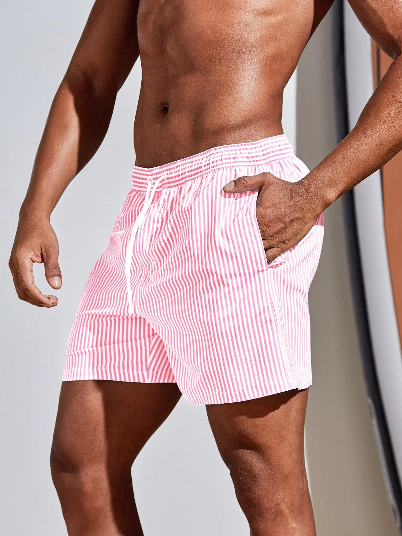 Men Vertical Striped Drawstrin - Bamboo Fiber Trunk avis et prix