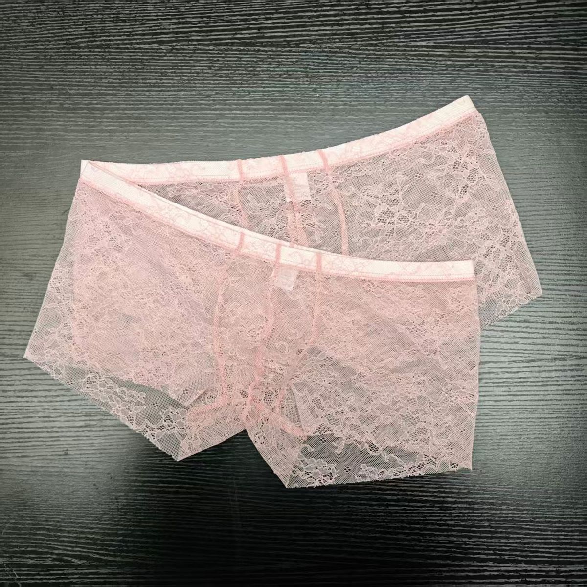2PCS PACK Man's Pink Lace Brie - Boxer Brief Pack Cotton avis et prix