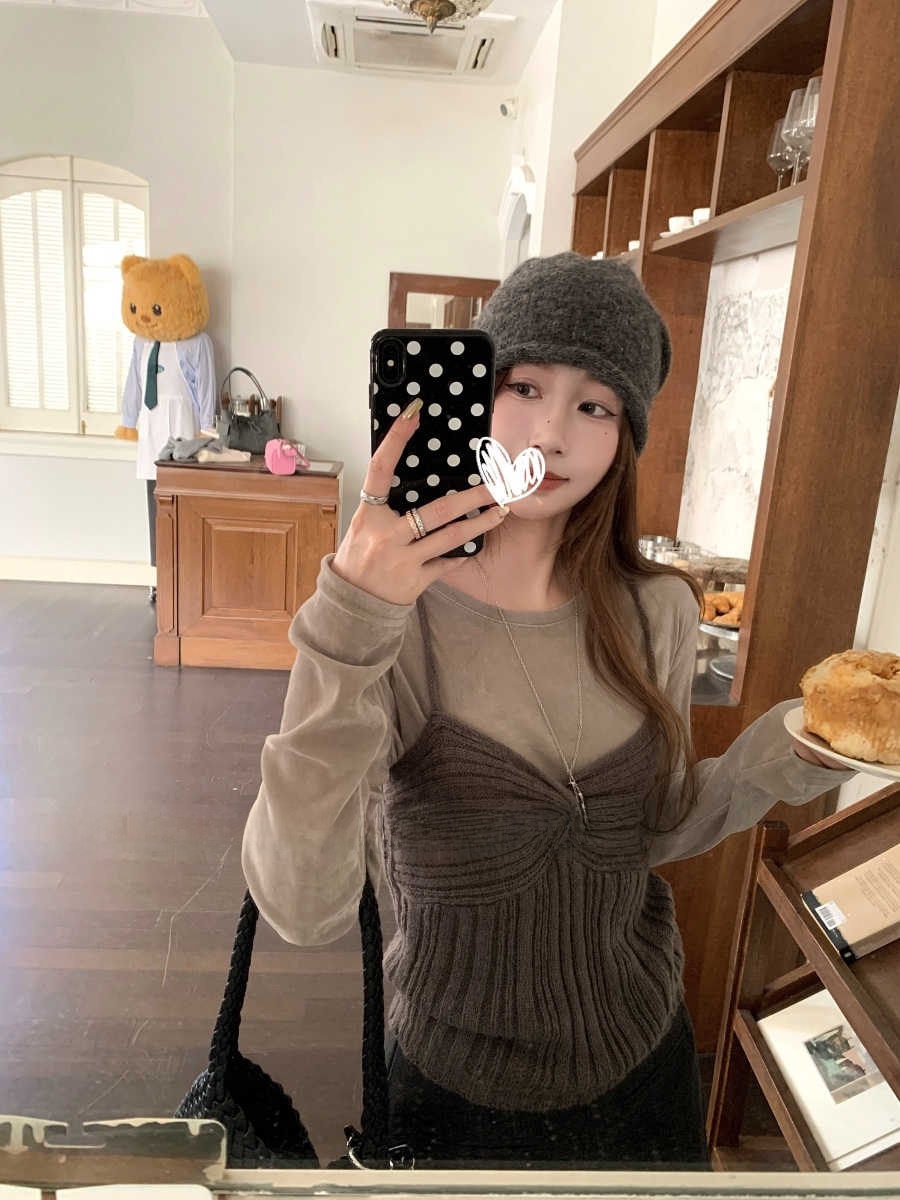 Korean Ambient Knitted Long Sv - Base Layer Top avis et prix