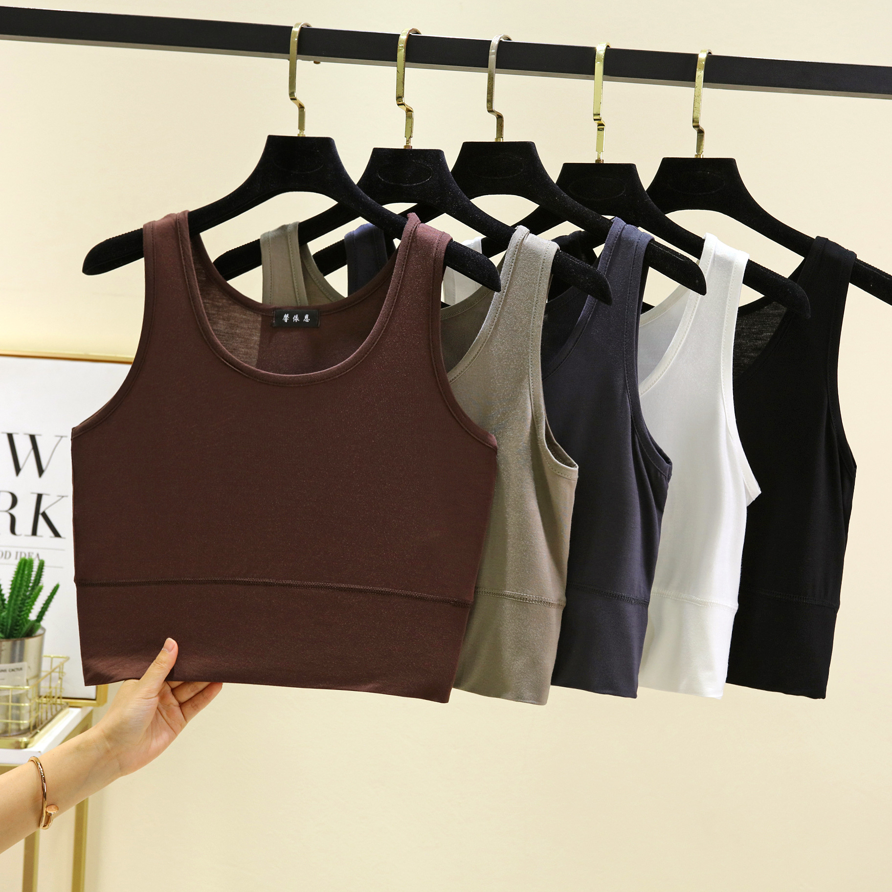 Modal O Neck cropped top Elast - Sleeveless Undershirt avis et prix