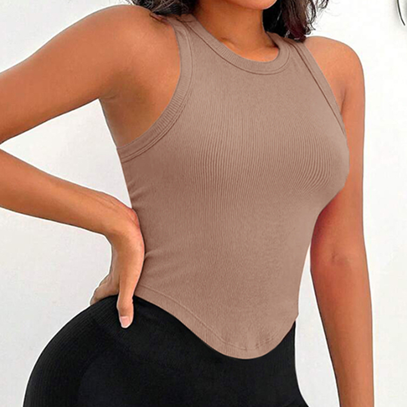 Womens Ribbed Racerback Curved - Tank Top Ribbed avis et prix