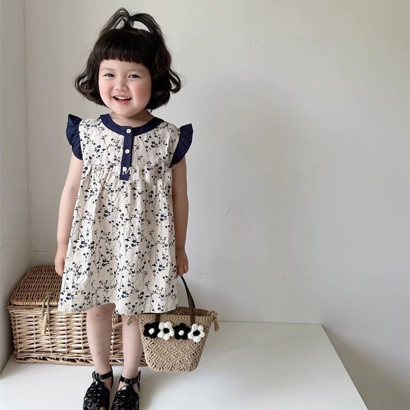 Girls summer floral dress 2024 - Undershirt Crew Neck avis et prix