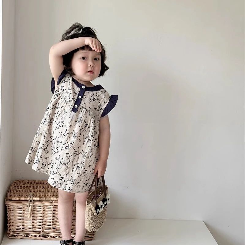 Girls summer floral dress 2024 - Undershirt Crew Neck avis et prix