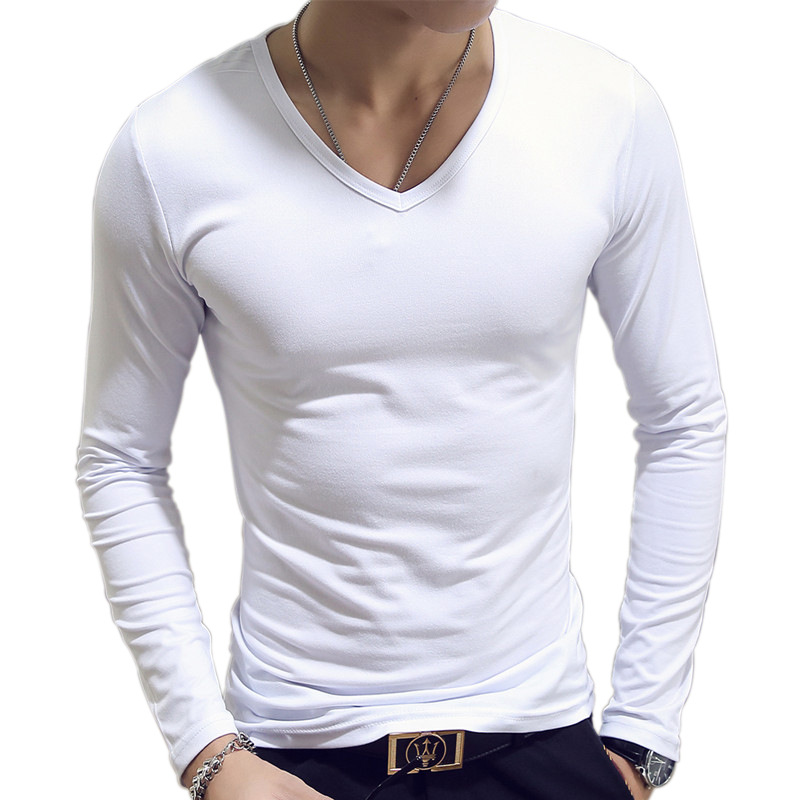 V Neck Mens T Shirts Plain Lon - Undershirt Crew Neck avis et prix