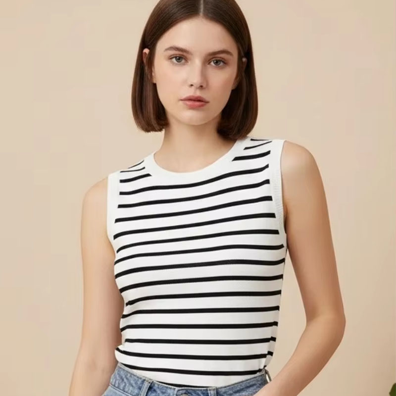 One Size Short Striped Ice Sil - Sleeveless Undershirt avis et prix