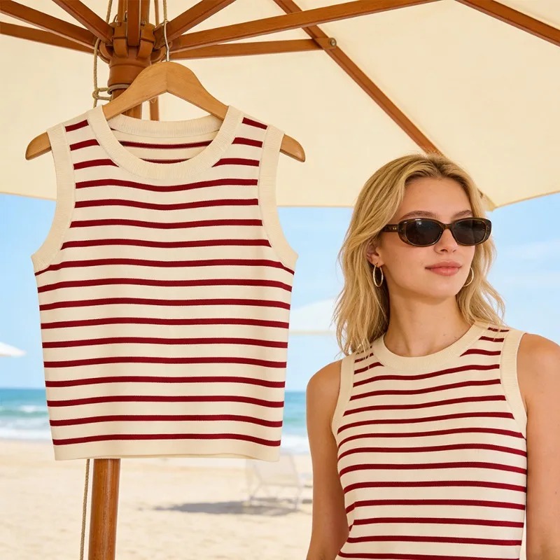 One Size Short Striped Ice Sil - Sleeveless Undershirt avis et prix