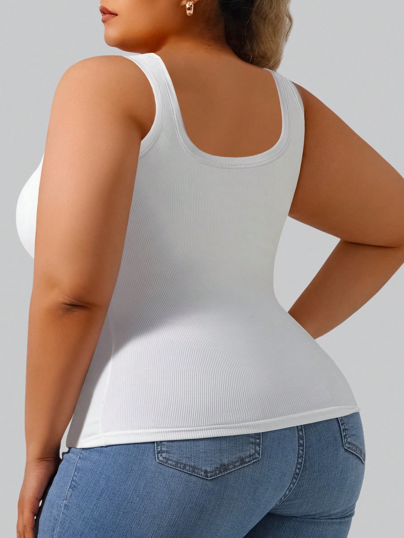 Plus Size Women's Solid Ribbed - Tank Top Ribbed avis et prix