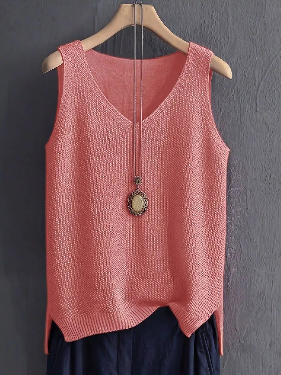 Womens Sleeveless Knitted Cami - Sleeveless Undershirt avis et prix