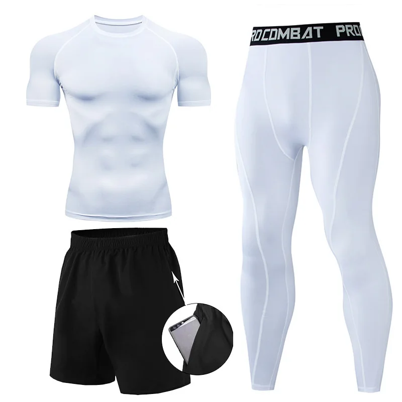 3 Pieces Fitness Suits Athleti - Compression Shorts Athletes avis et prix