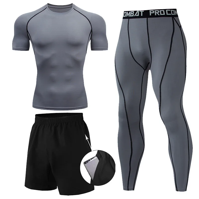 3 Pieces Fitness Suits Athleti - Compression Shorts Athletes avis et prix