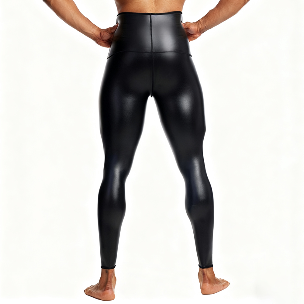 Sexy Men PU Leather Long Pants - Compression Long Pant avis et prix