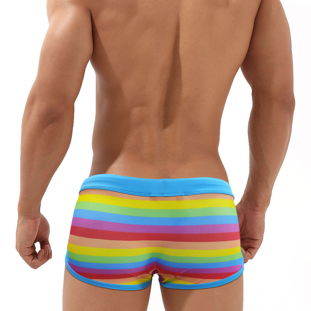 Rainbow Striped Men's Swimming - Trunk Breathable Men avis et prix