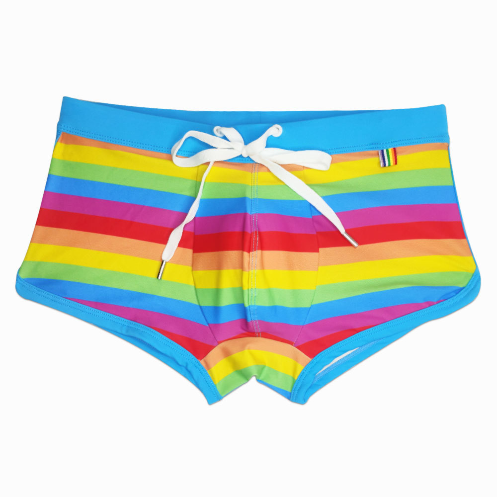 Rainbow Striped Men's Swimming - Trunk Breathable Men avis et prix