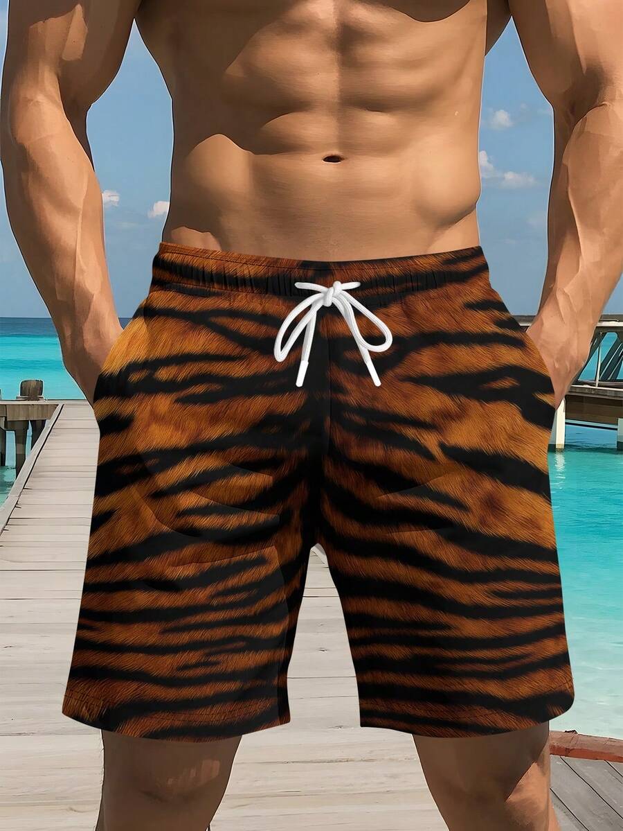 Mens Tiger Print Beach Shorts  - Trunk Breathable Men avis et prix