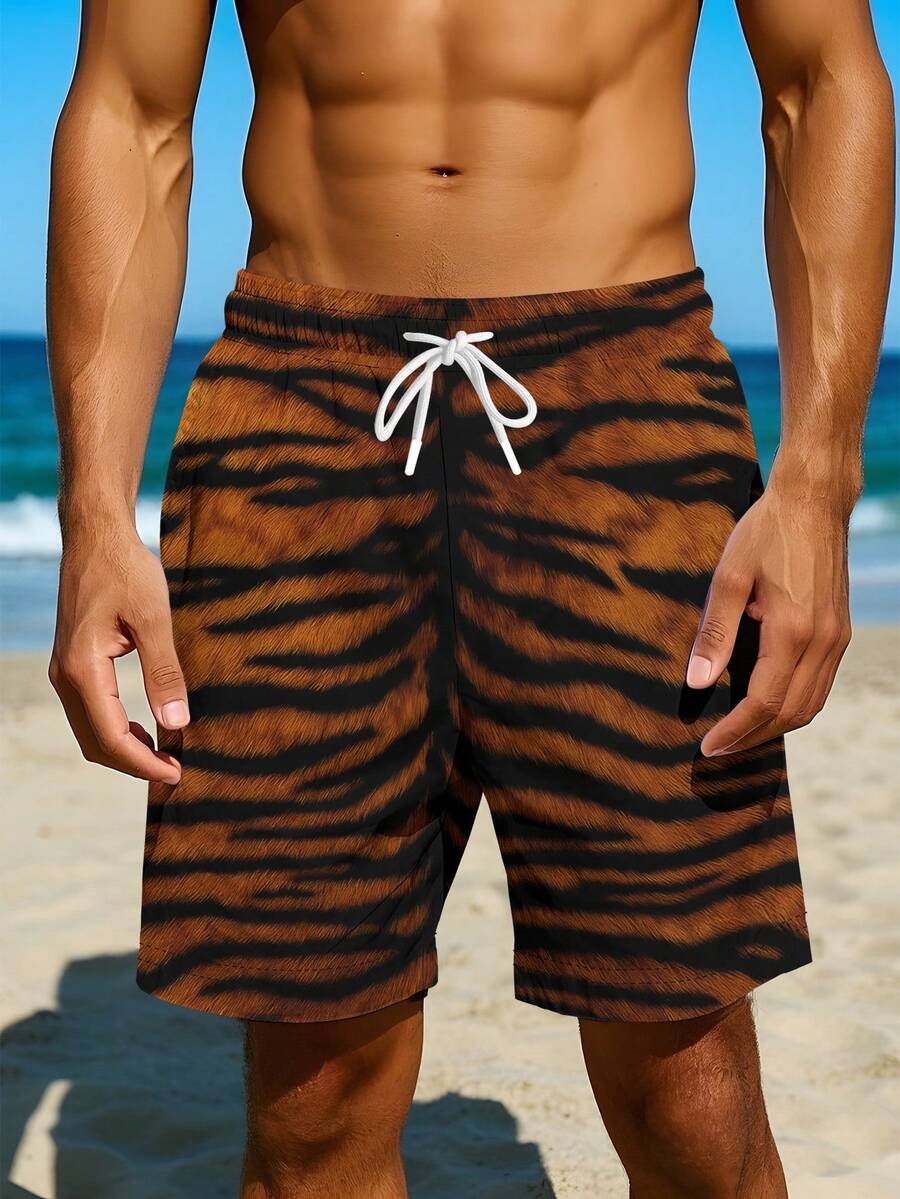 Mens Tiger Print Beach Shorts  - Trunk Breathable Men avis et prix