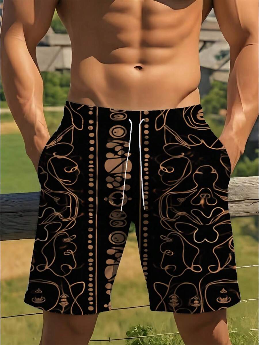 Mens Abstract Geometric Print  - Trunk Breathable Men avis et prix