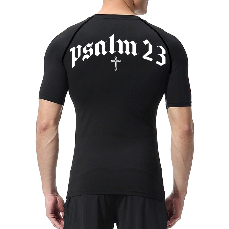 Psalm 23 Cross Print Compressi - Base Layer Top avis et prix
