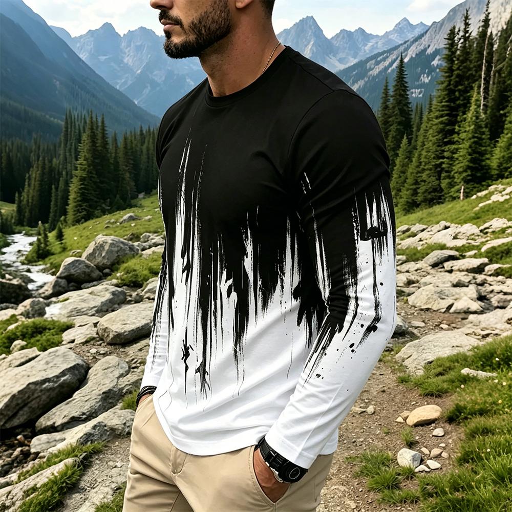 Men's Gradient Ink Splash Long - Base Layer Top avis et prix